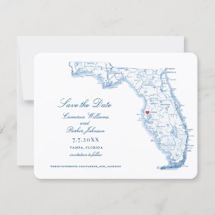 Elegant Tampa Florida Wedding Navy Map Save The Date