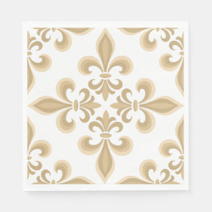 Elegant Tan Damask Luncheon Napkins