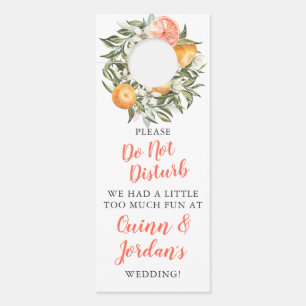Elegant Tangerine Citrus Wedding Double Sided Door Hanger