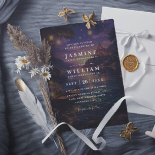 Elegant Tangled Lanterns Budget QR Code Wedding Invitation