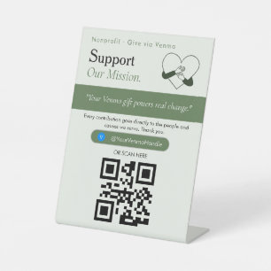 Elegant tap to support QR Code Sign Venmo Tips