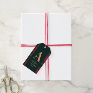 Elegant Tartan Plaid Christmas Party Invitation Gift Tags