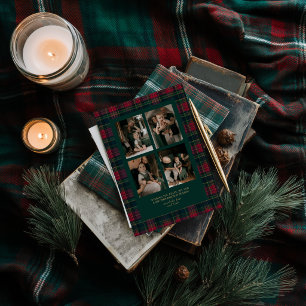 Elegant Tartan Plaid Family Photo Christmas Holiday Card