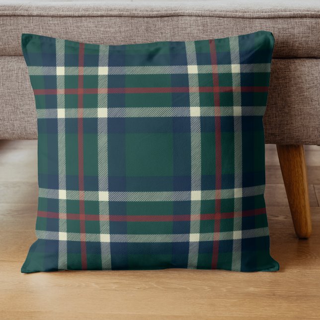 Elegant Tartan Plaid Green Preppy Christmas  Cushion (Creator Uploaded)