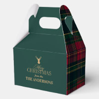 Elegant Tartan Plaid Merry Christmas Family Name