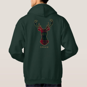 Elegant Tartan Plaid Merry Christmas Family Name Hoodie