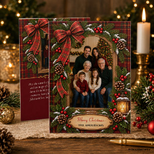 Elegant Tartan Plaid Photo Christmas Holiday Card