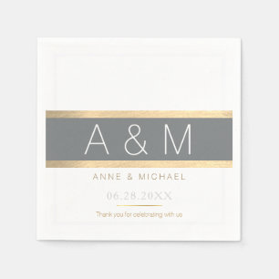 elegant / tasteful monogrammed wedding reception napkin