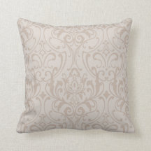Elegant Taupe damask  design 3 Throw Pillow
