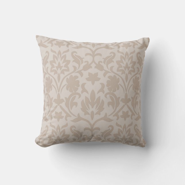 Elegant Taupe damask design 7 Cushion (Front)