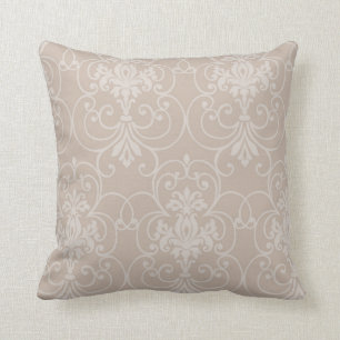 Elegant Taupe damask design 8 Cushion
