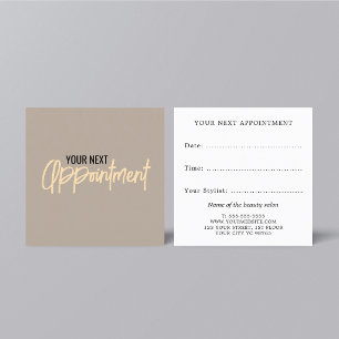Elegant Taupe Golden Yellow Modern Appointment Card