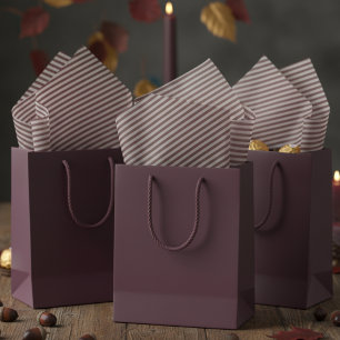 Elegant Taupe Grey and Plum Dark Halloween Striped Tissue Paper