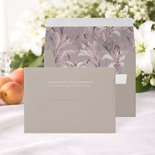 Elegant Taupe Lily Wedding Envelope