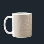 Elegant Taupe Minimalist Two Monogram Name Coffee Mug<br><div class="desc">Elegant Taupe Two Monogram Name mug perfect for bosses,  consultants,  professionals or businessmen.</div>