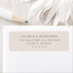 Elegant Taupe Minimalist Typographic Return Address Label