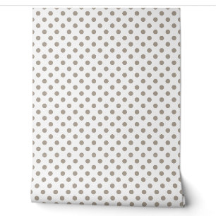 Elegant Taupe Polka Dots Wallpaper