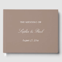 Elegant Taupe Wedding Guest Book