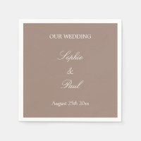 Elegant Taupe Wedding Napkins