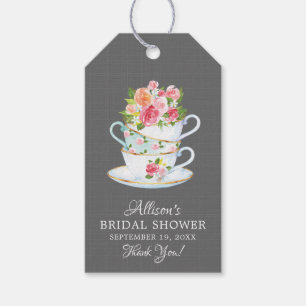 Elegant Tea Bridal Shower Favour Gift Tag