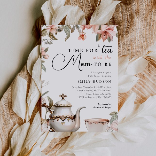 Elegant Tea Party Baby Shower Invitation (Creator Uploaded)