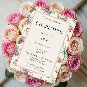 Elegant Tea Party Birthday Invitation for Girls