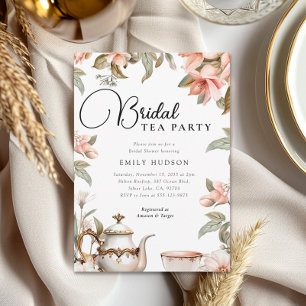 Elegant Tea Party Bridal Shower Invitation