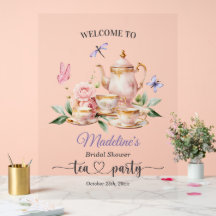 Elegant Tea Party Butterflies Bridal Shower 