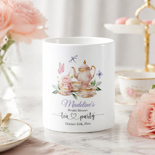 Elegant Tea Party Butterflies Bridal Shower  Coffee Mug