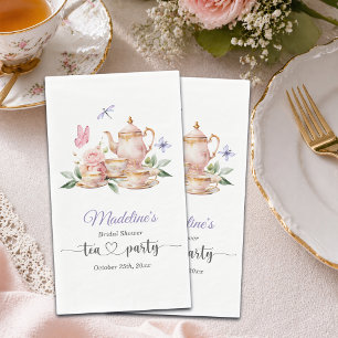 Elegant Tea Party Butterflies Bridal Shower Napkin