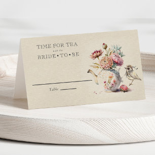 Elegant Tea Party Floral Bridal Shower Place Card