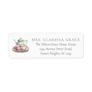 Elegant Tea Party Pretty Return Address Label