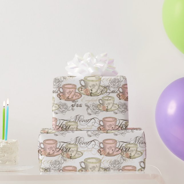 Elegant Tea Party Wrapping Paper (Party Gifts)