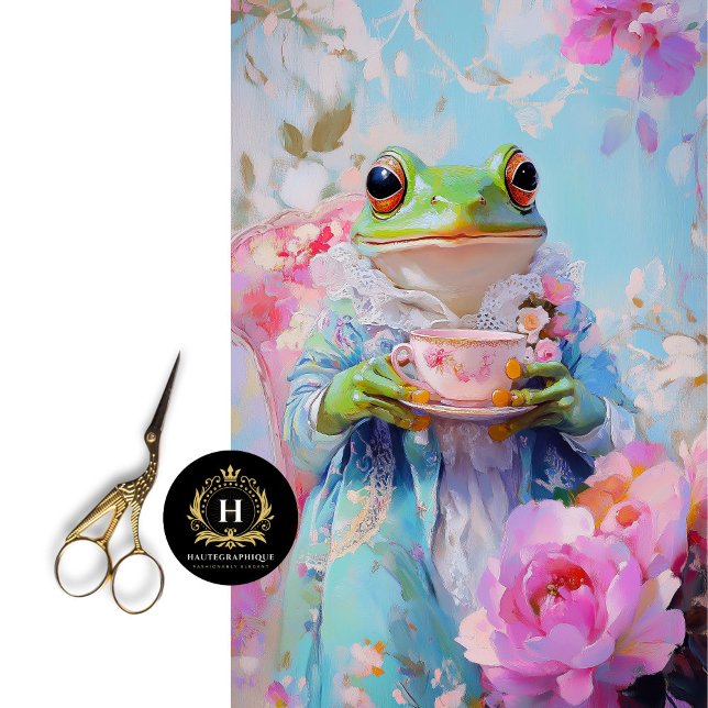 Elegant Tea-Time Frog Art Mother's Day Gift  Tissue Paper (Creator Uploaded)