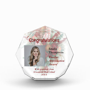 Elegant Teacher Appreciation Award Keepsake Photo Block
