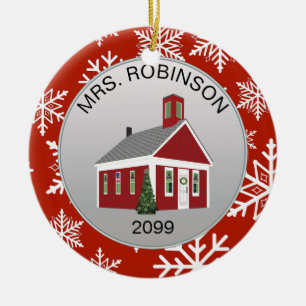 Elegant Teacher Principal Schoolhouse Ornament