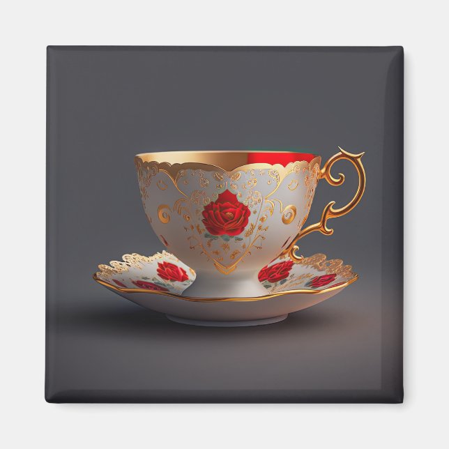 Elegant Teacup Magnet (Front)
