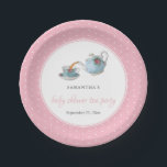 Elegant Teacups Baby Shower Tea Party Paper Plate<br><div class="desc">Celebrate in style with these trendy baby shower paper plates. The design is easy to personalise with your own wording and your family and friends will be thrilled when they see these fabulous party plates.</div>