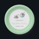Elegant Teacups Baby Shower Tea Party Paper Plate<br><div class="desc">Celebrate in style with these trendy baby shower paper plates. The design is easy to personalise with your own wording and your family and friends will be thrilled when they see these fabulous party plates.</div>