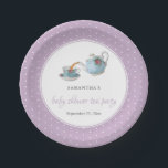 Elegant Teacups Baby Shower Tea Party Paper Plate<br><div class="desc">Celebrate in style with these trendy baby shower paper plates. The design is easy to personalise with your own wording and your family and friends will be thrilled when they see these fabulous party plates.</div>