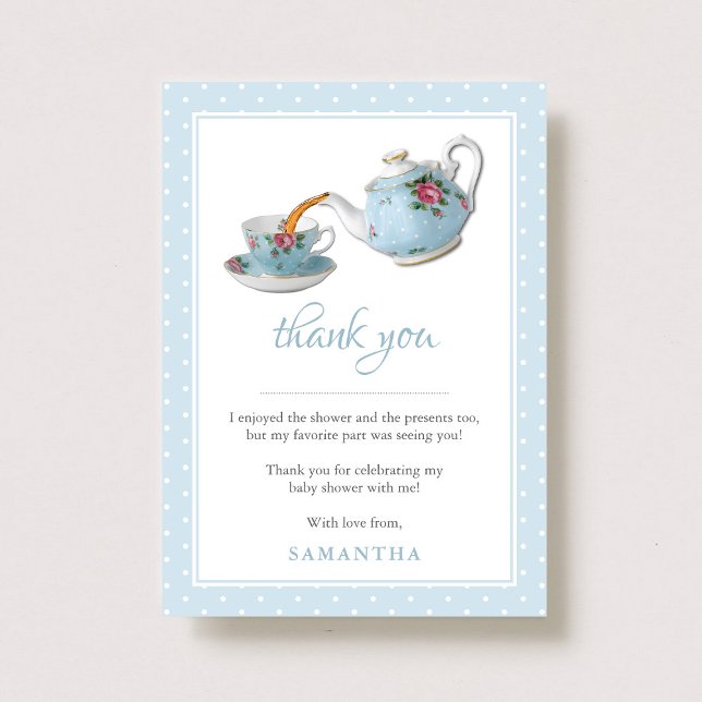 Elegant Teacups Baby Shower Tea Party Thank You Card (Creator Uploaded)