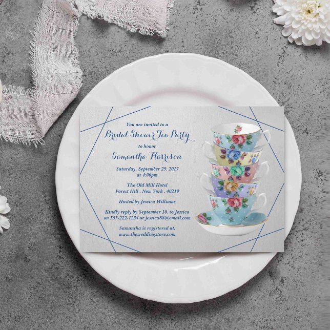 Elegant Teacups Bridal Shower Invitation (Creator Uploaded)