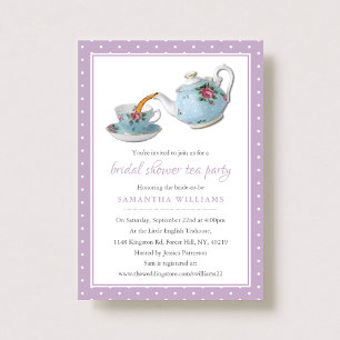Elegant Teacups Bridal Shower Tea Party Invitation