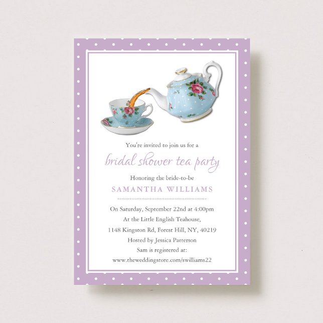 Elegant Teacups Bridal Shower Tea Party Invitation (Creator Uploaded)
