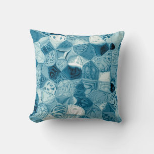 Elegant Teal Abstract Geometrical Shapes Artwork   Cushion