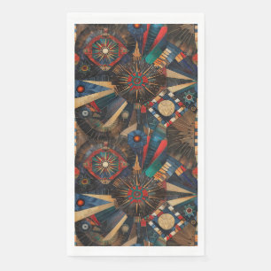Elegant Teal "Ancient Indigenous Chronicles" Guest Napkin