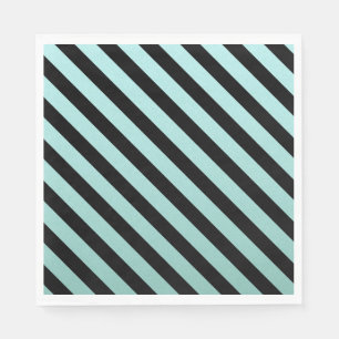 Elegant Teal And Black Stripped Napkin