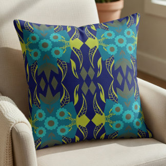 Elegant Teal And Navy Cushion