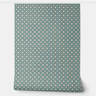 Elegant Teal and Pearl Geometric Pattern Wallpaper