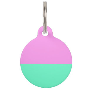 Elegant Teal and Purple Colour Blocks Pet Tag